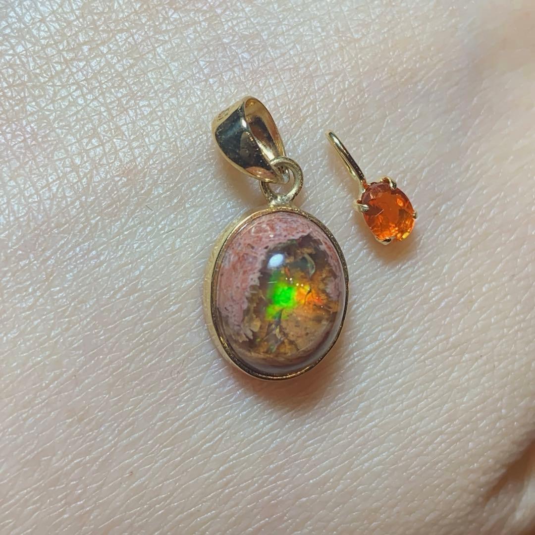 メキシコ産カンテラオパール / 2.55ct K18トップ【オマケ付】