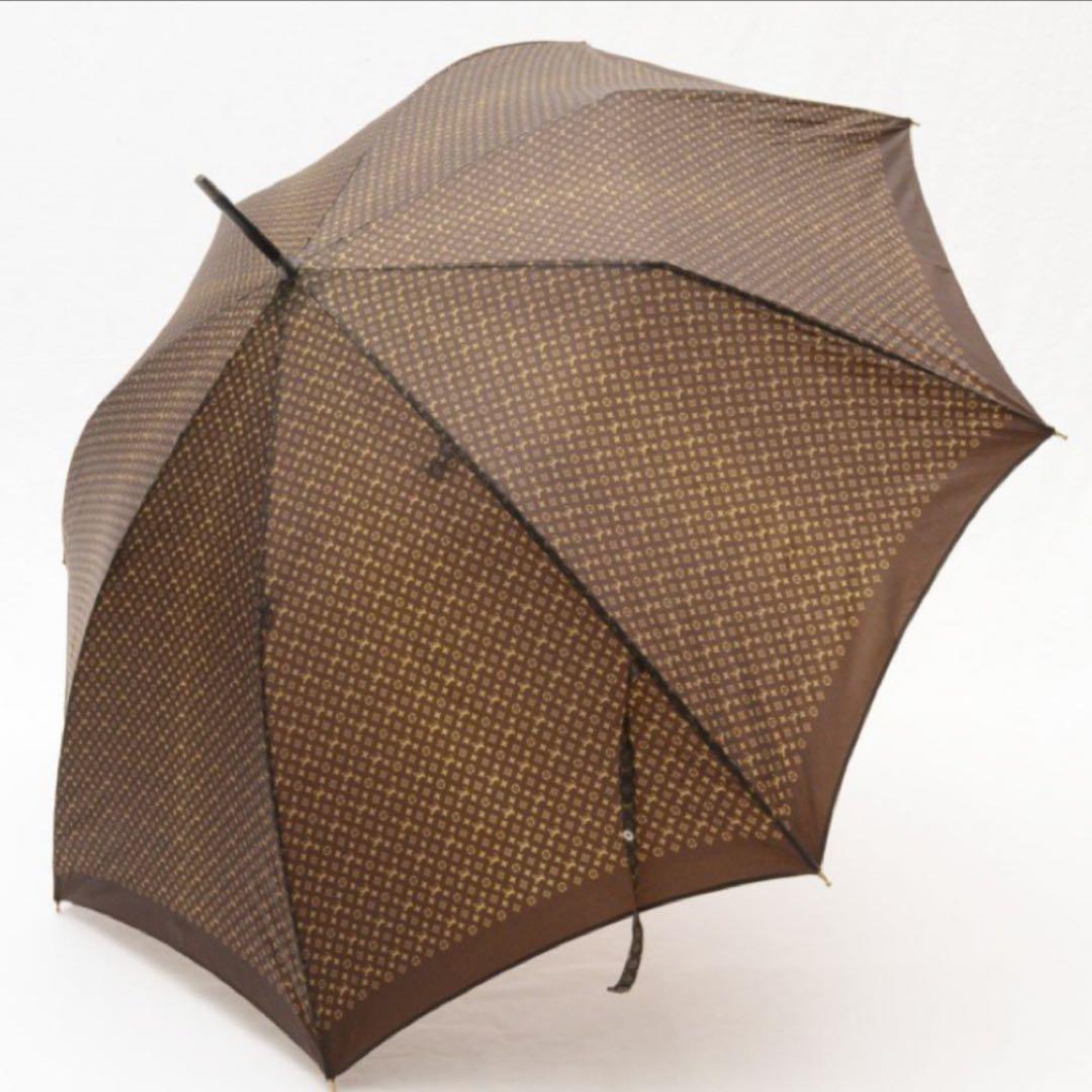 ルイヴィトン モノグラム パラプルュイジブレ 傘 90cm 7本骨 ブラウン