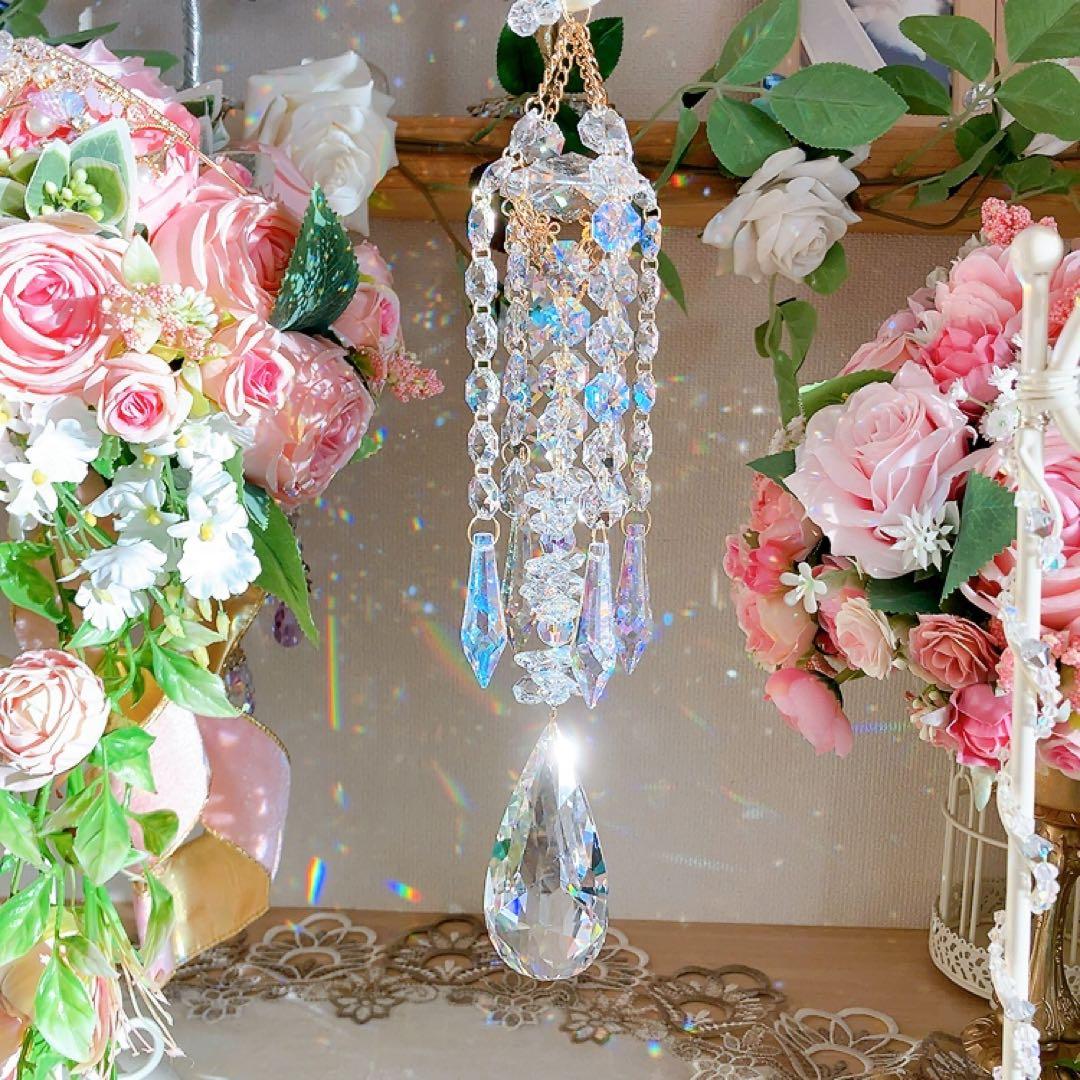スワロフスキー♡クリスタル89㎜レイジアント♡シャンデリア風サンキャッチャー♡