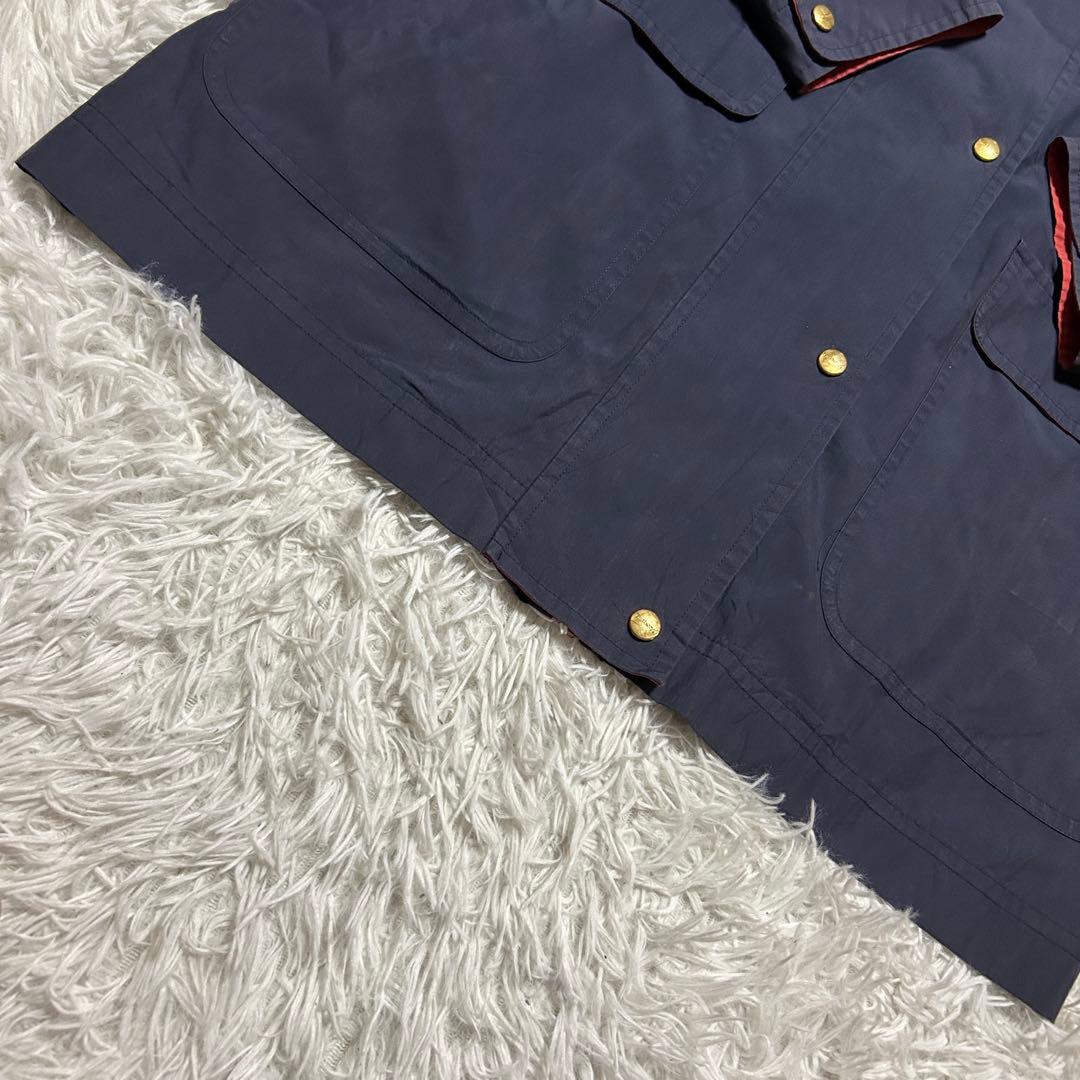 ビッグロゴ バーバリープローサム ジップ ジャケット ハーフコート フード 金釦