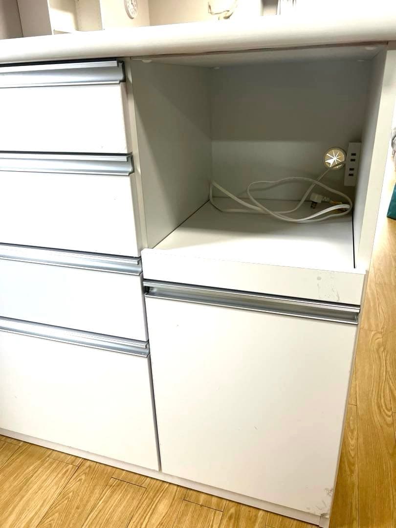 キッチンカウンター 食器棚 幅120cm 高さ100cm モイス付き 大川家具