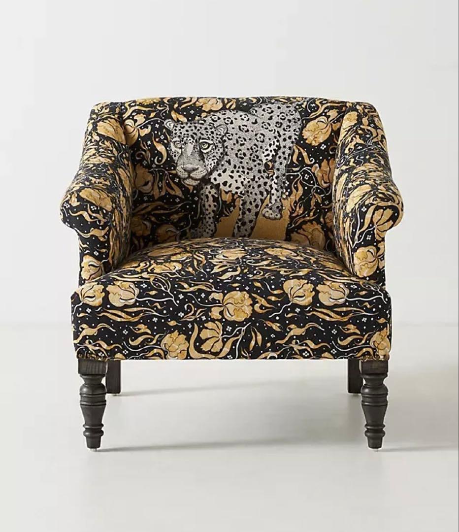 【美品】Anthropologie 豹柄アクセントチェア