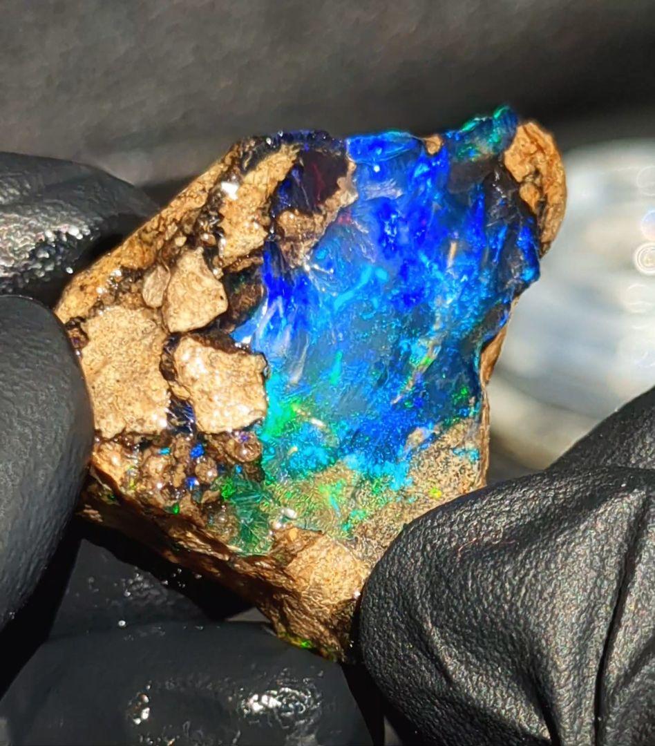 【38ct】エチオピア　オパール　原石　天然石　鉱物　標本　鉱石　ブルー