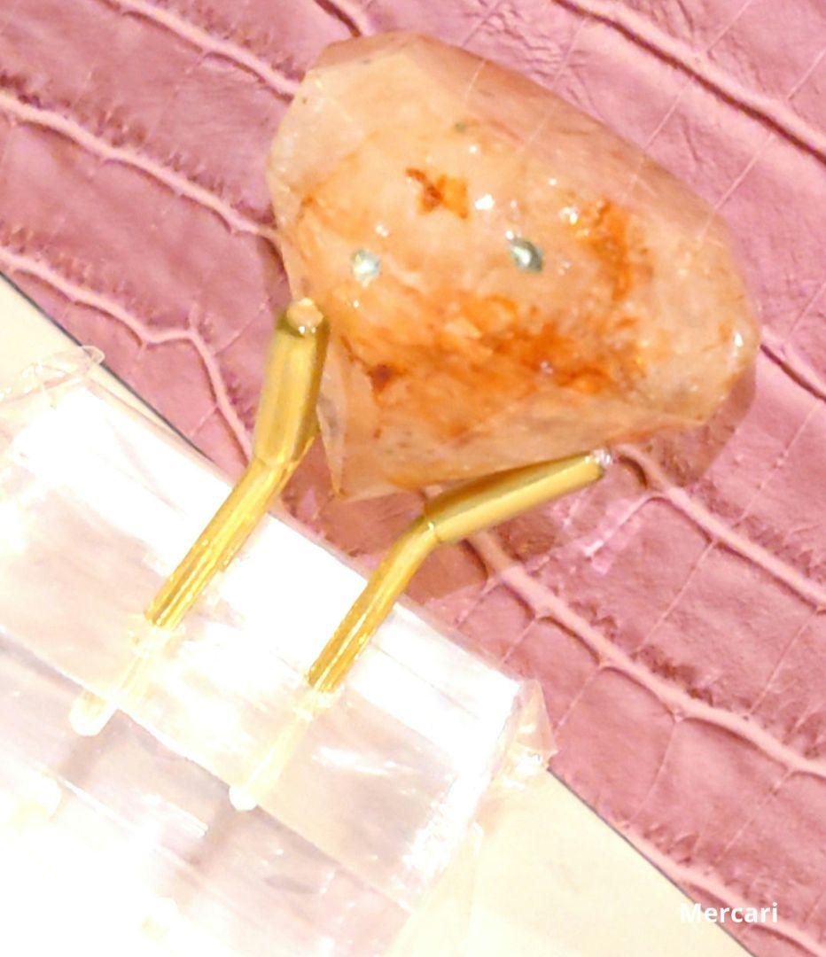 【レア✧１点物】天然石ファイヤークォーツのダイヤモンドカット　置き物