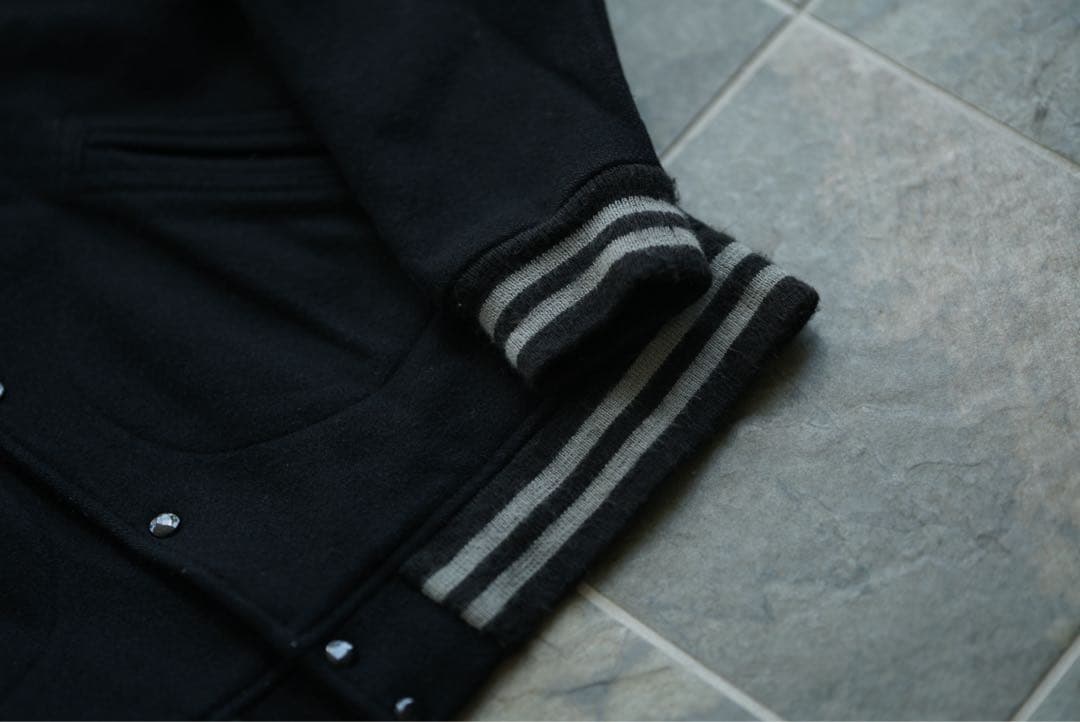 02aw 常田着 初期 Supreme レザー 切り替え スタジャン old 黒