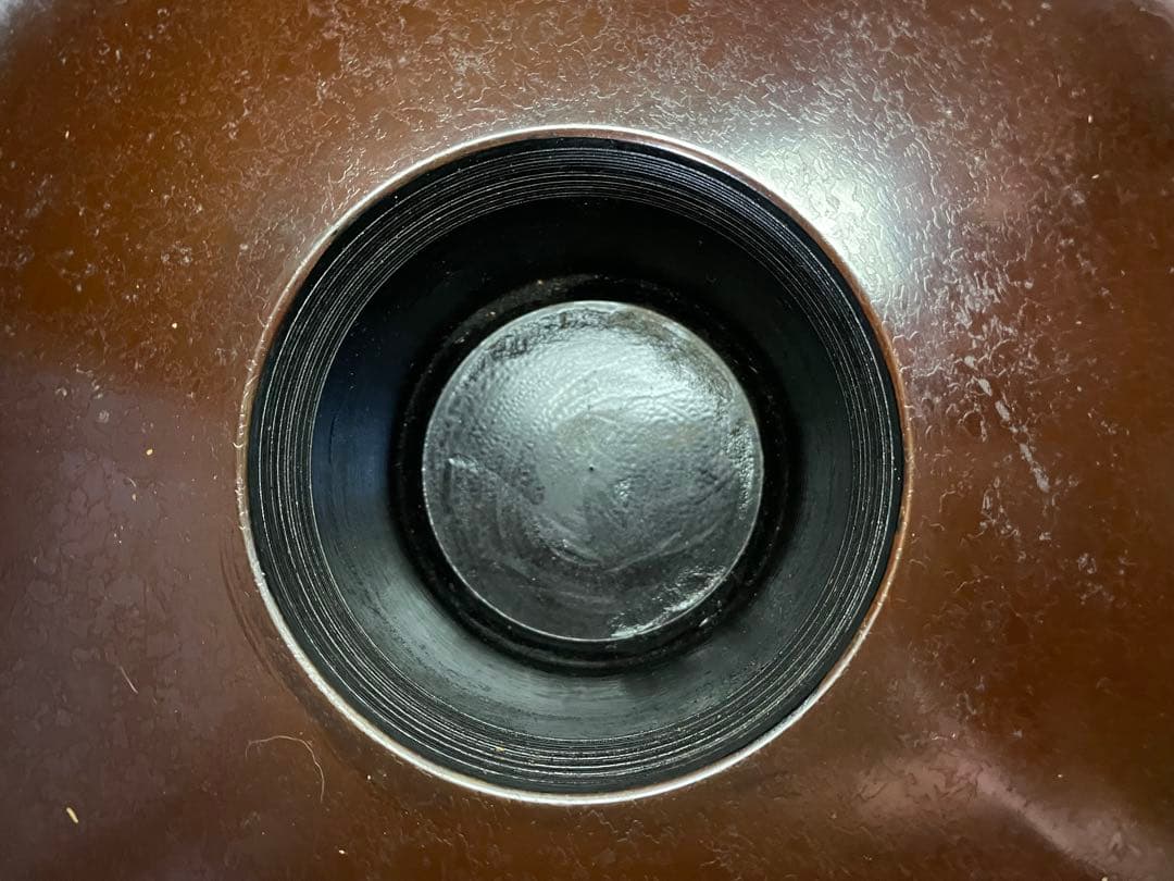 池坊　お玄猪　鉄製花器　黒赤焼色