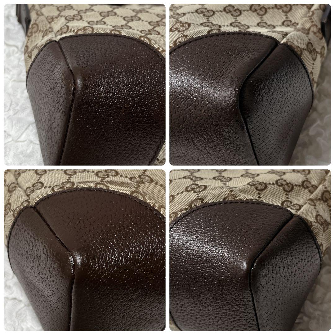 良品✨グッチ ショルダーバッグ GG柄 スクエア キャンバス　肩掛け　ベージュ