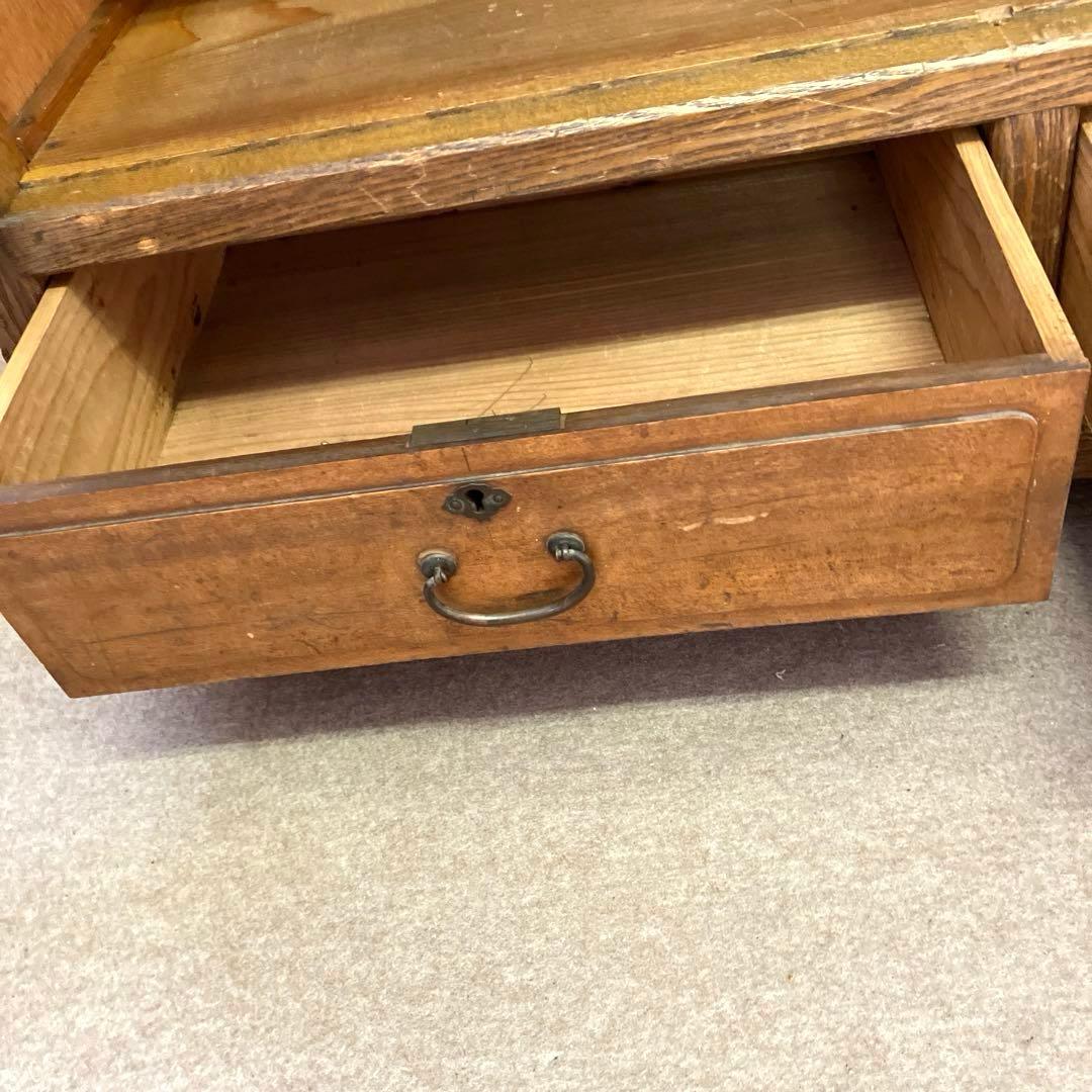 昭和レトロな引き出し付きガラス棚（飾り棚や本棚に）