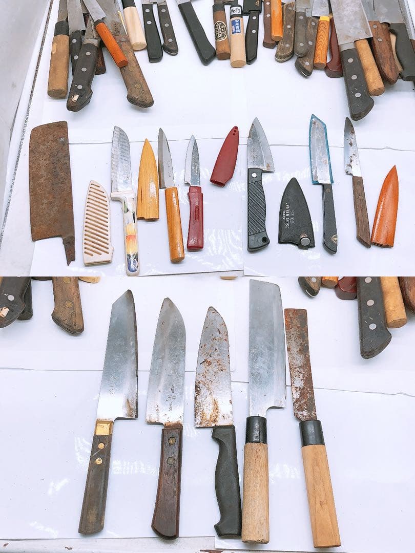 ナ*ム様 包丁 60点以上 大量まとめ売り 和包丁 洋包丁 在銘あり 混在 中古