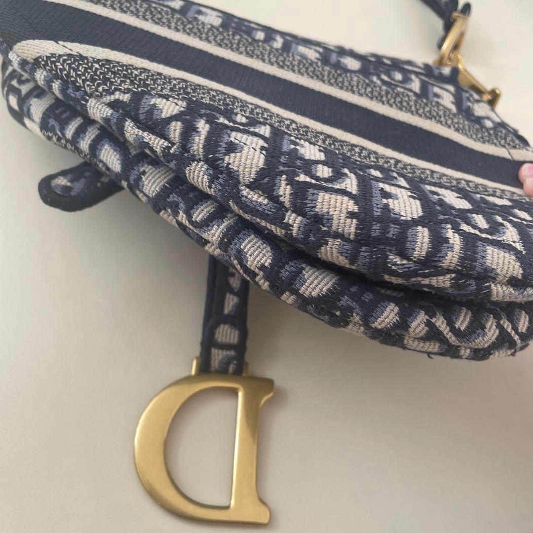【値下げ】Christian Dior サドルバッグ ネイビー/ベージュ