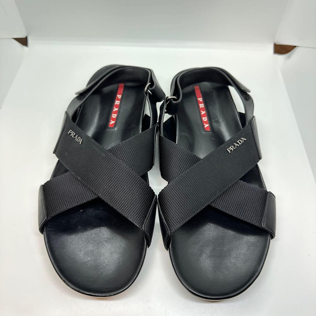 PRADA SPORTS プラダ レザーサンダル ロゴ ベルト