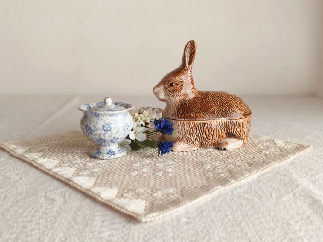 * antique mini ❀ 小さなお花柄 蓋付き ポット