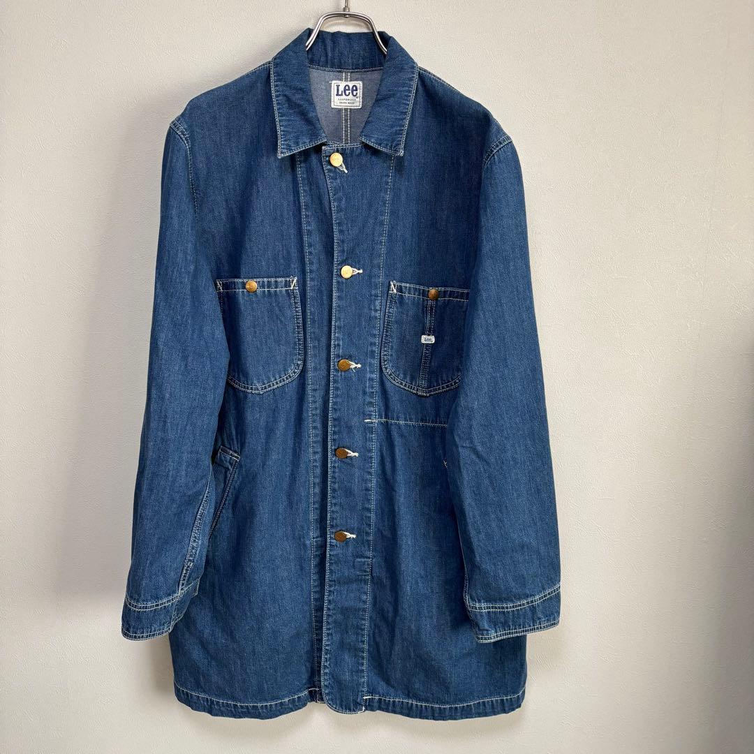 LEE リー カバーオール デニム ジャケット L 濃紺 大きめ ロング コート