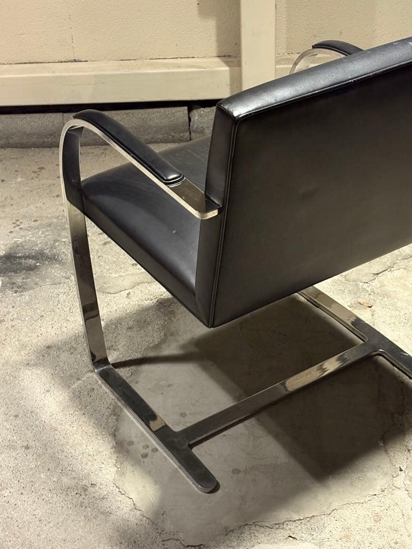 ①正規品knoll ミースファンデルローエ　ブルーノチェア 本革 Bauhaus