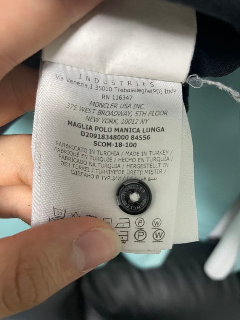 Moncler ネイビー 長袖ポロシャツ【正規品】