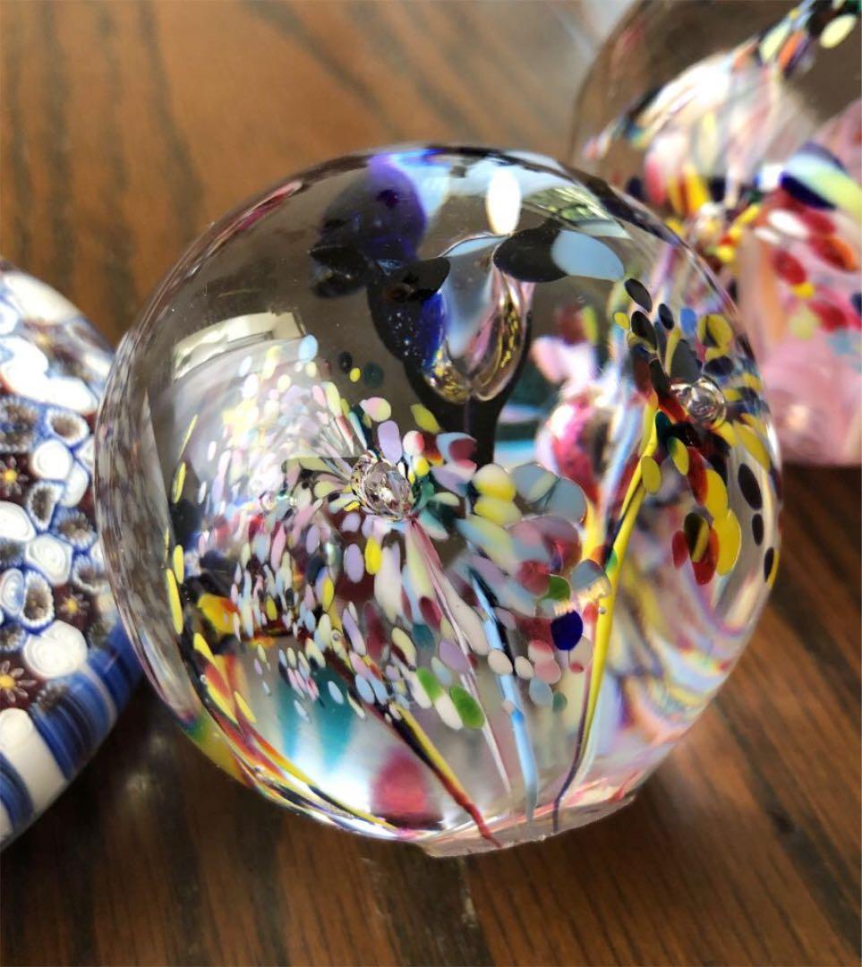 レア　S'70 イタリア製　ヴェネツィアングラス　ペーパーウェイト　花火