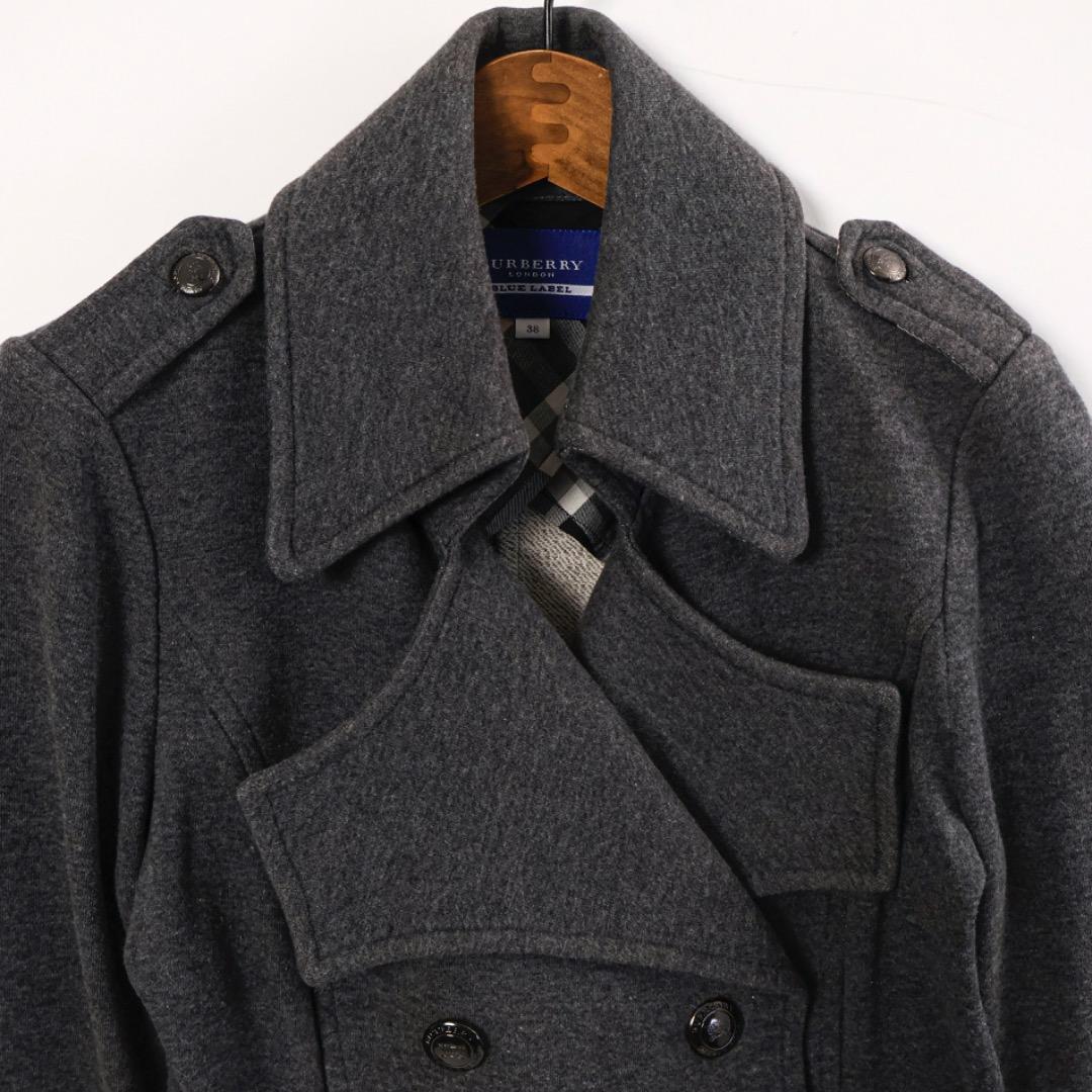 H3550-23◾️バーバリー　ダブルボタン　ピーコート風ジャケットノバチェック