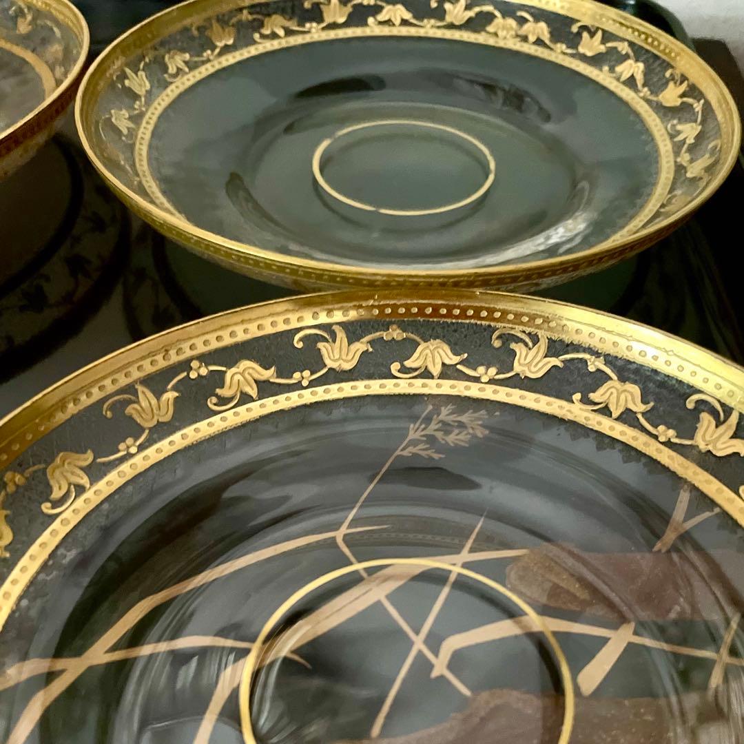 Antique St Louis Callot ボウル ソーサー 4セット