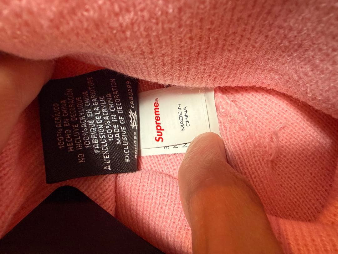 Supreme ニット帽 ピンク