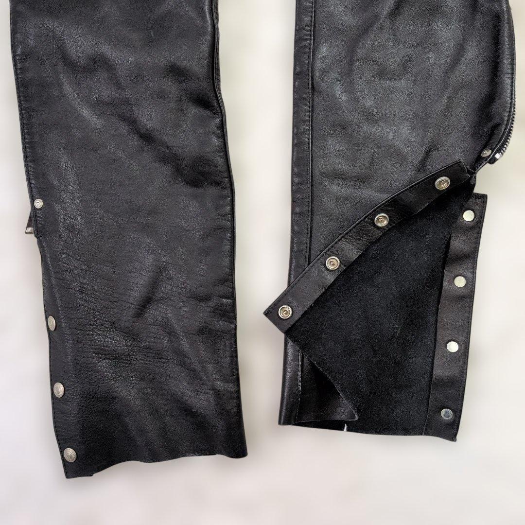 極美品★Schott ショット レザーチャップス USA製 本革 XS バイク黒