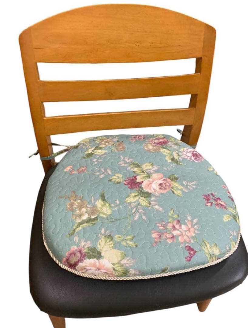 ダイニングシートクッション　4枚セット　グリーンローズ
