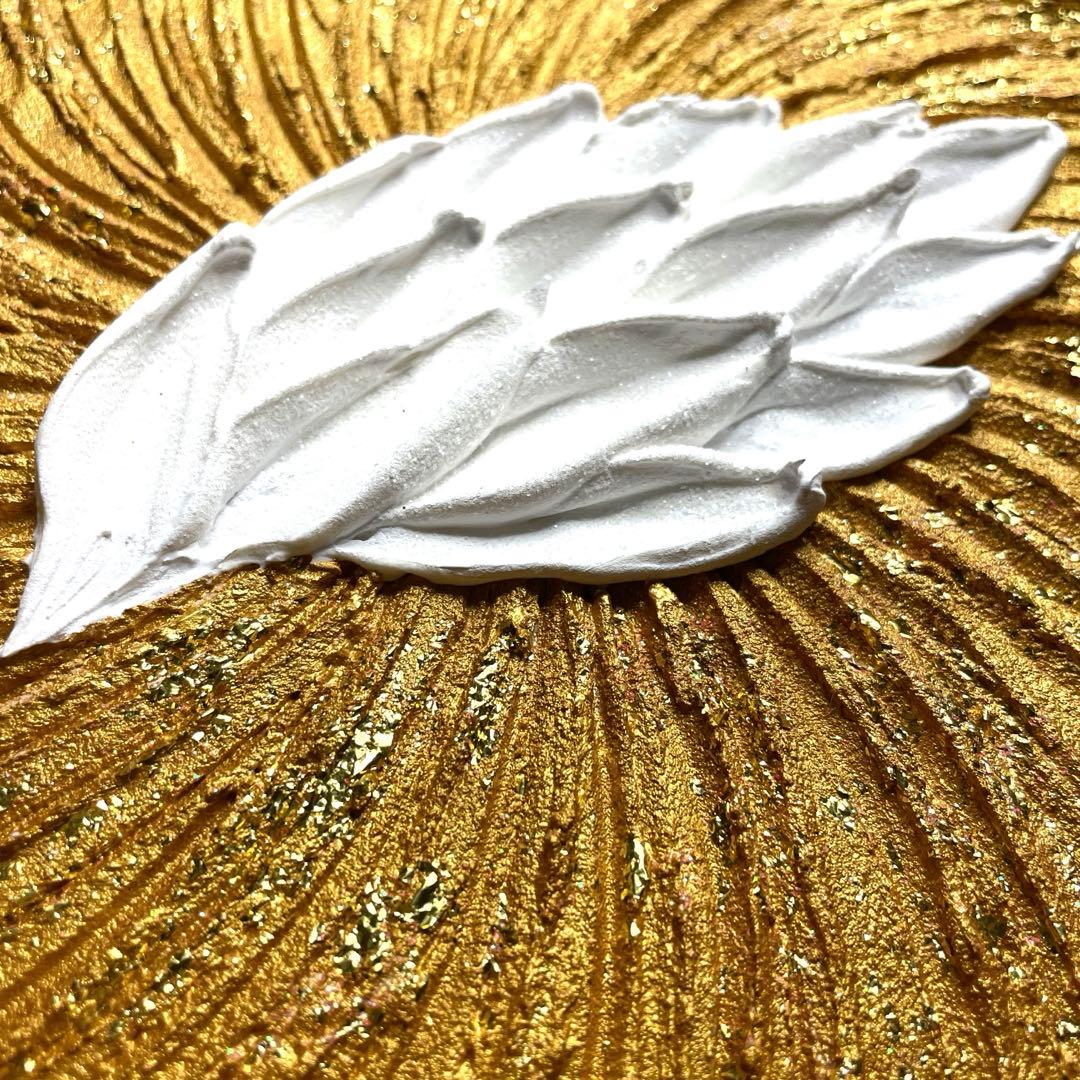 開運絵画　浄化　守護天使　龍神様エネルギー　金箔　神の化身　蝶々