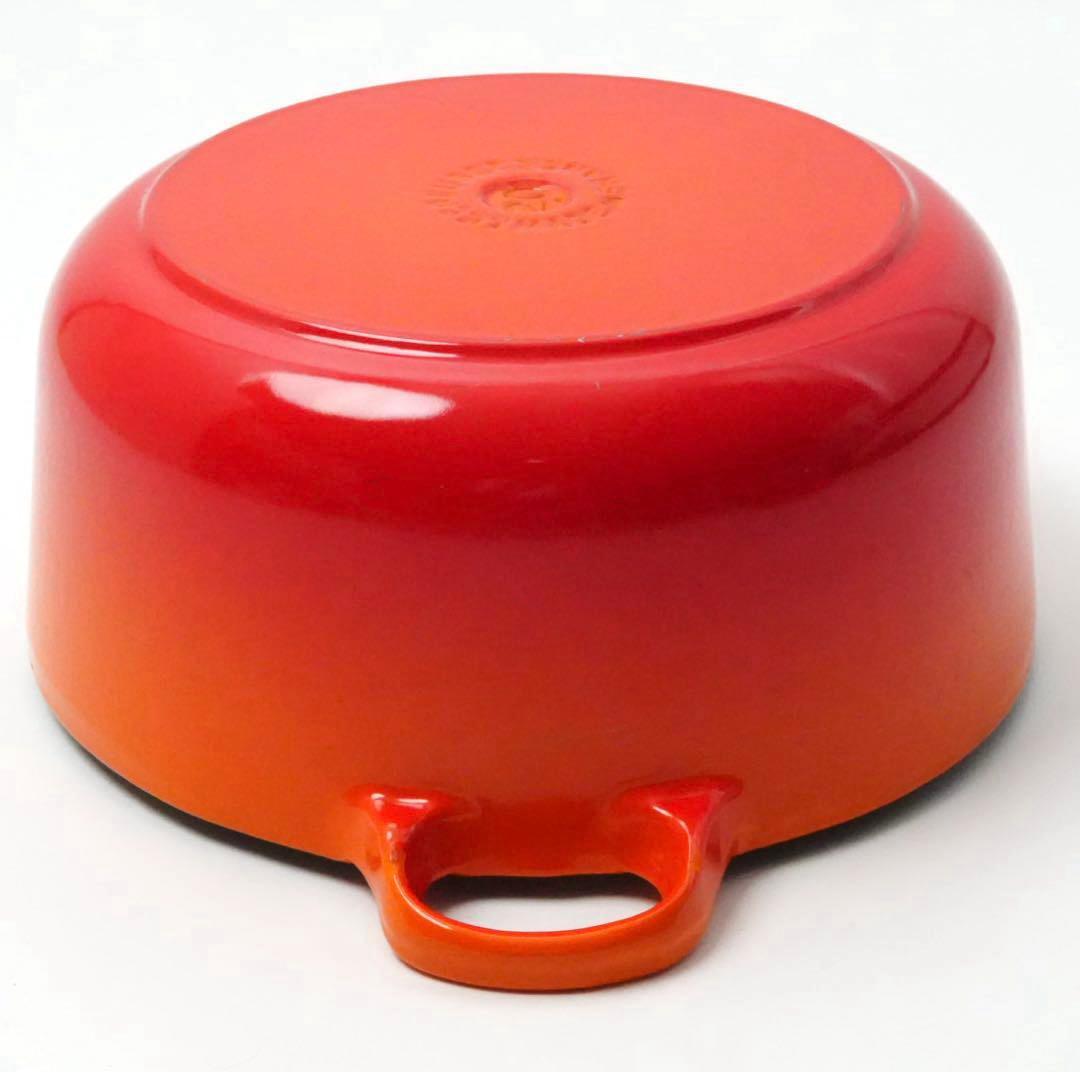 【美品】LE CREUSET　ココット ロンド オレンジ　20cm