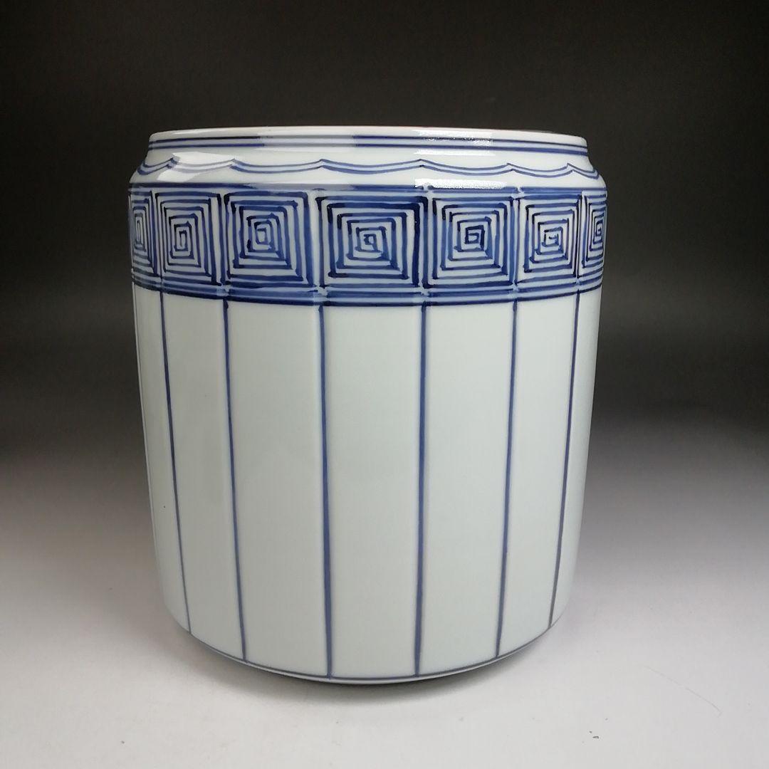 Ｔ９５３　皆具　『染付　桶側』『平安　橋本龍岳 造』　共箱　茶道具