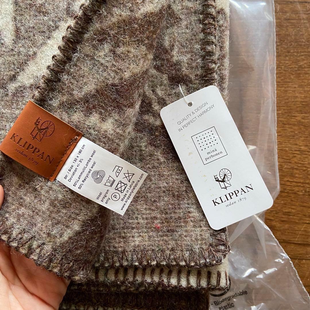 【新品】クリッパン　ミナ ペルホネン　ブランケット ハウスインザフォレストブラウ