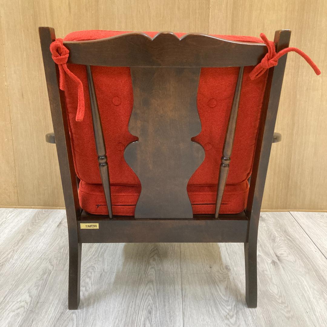 北海道民芸家具 樺無垢材 1人掛けソファ 1Pソファ A