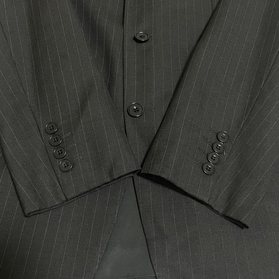 バーバリー 3ピース スーツ ブラック 38L ストライプ セットアップ 紳士