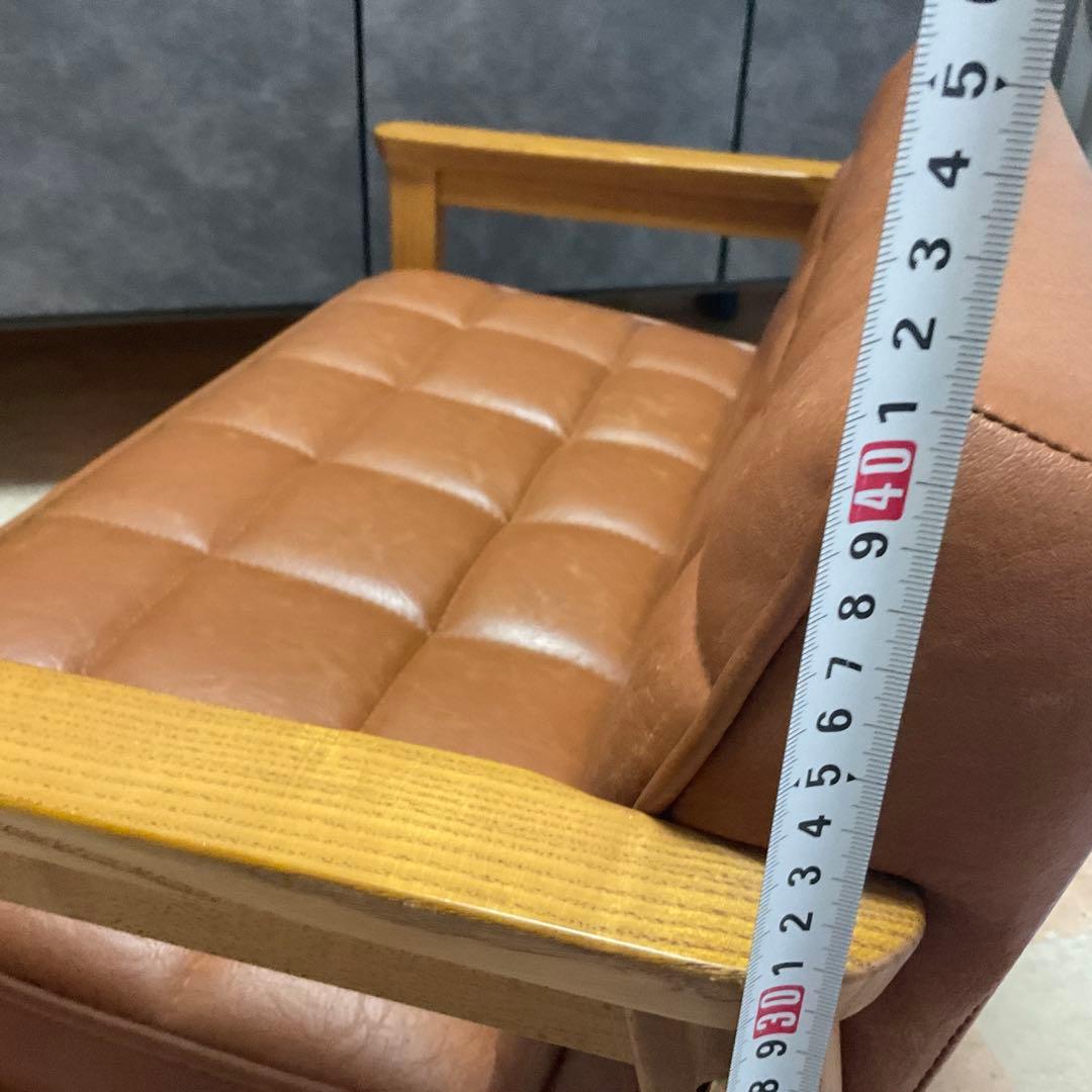 ブラウン 合成皮革2人掛けソファー キッズソファー おしゃれ