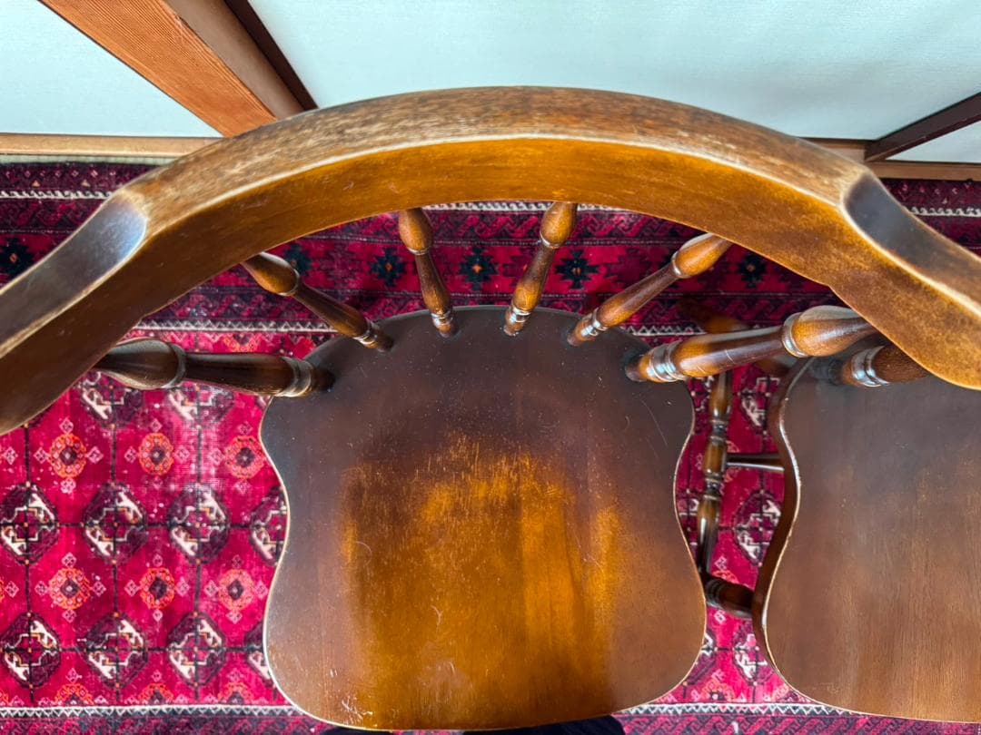 【今週末まで出品】飛騨家具　キツツキマーク　ダイニングチェア　ウィンザーチェア