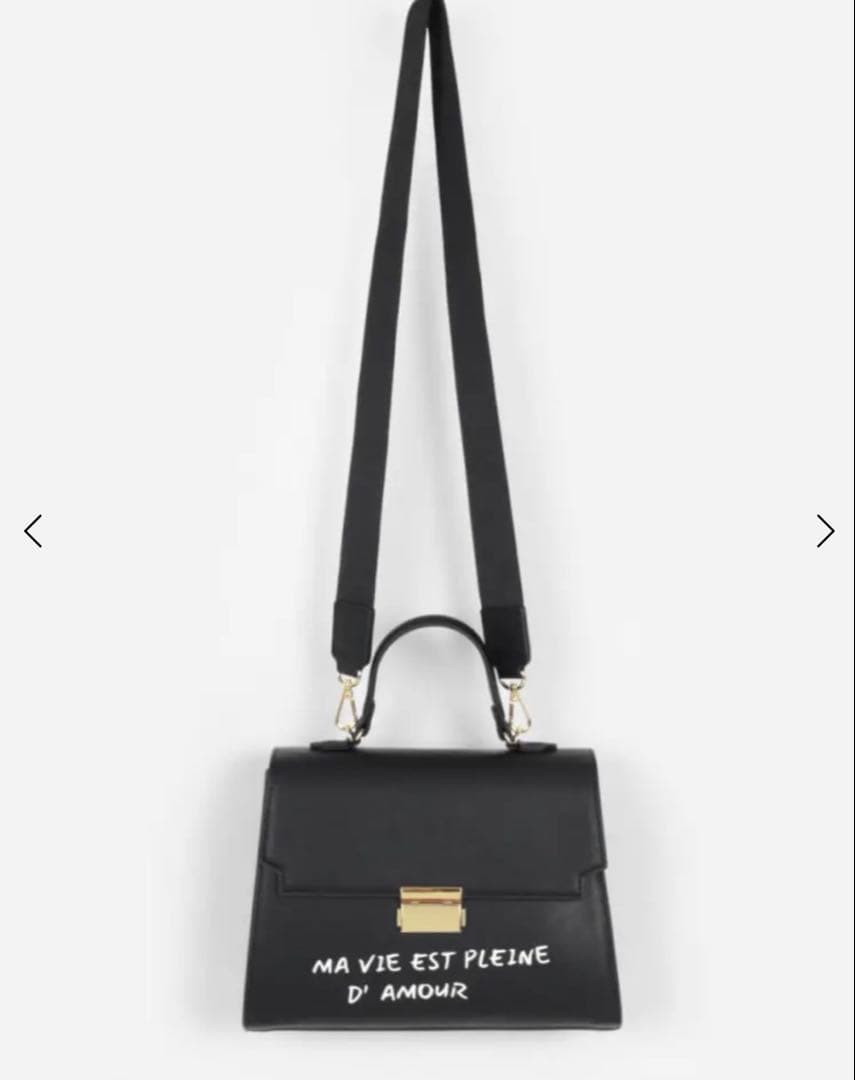 ヤマダヤ　Vin （ヴァン）メッセージプリント2wayスクエアバッグ（ブラック）