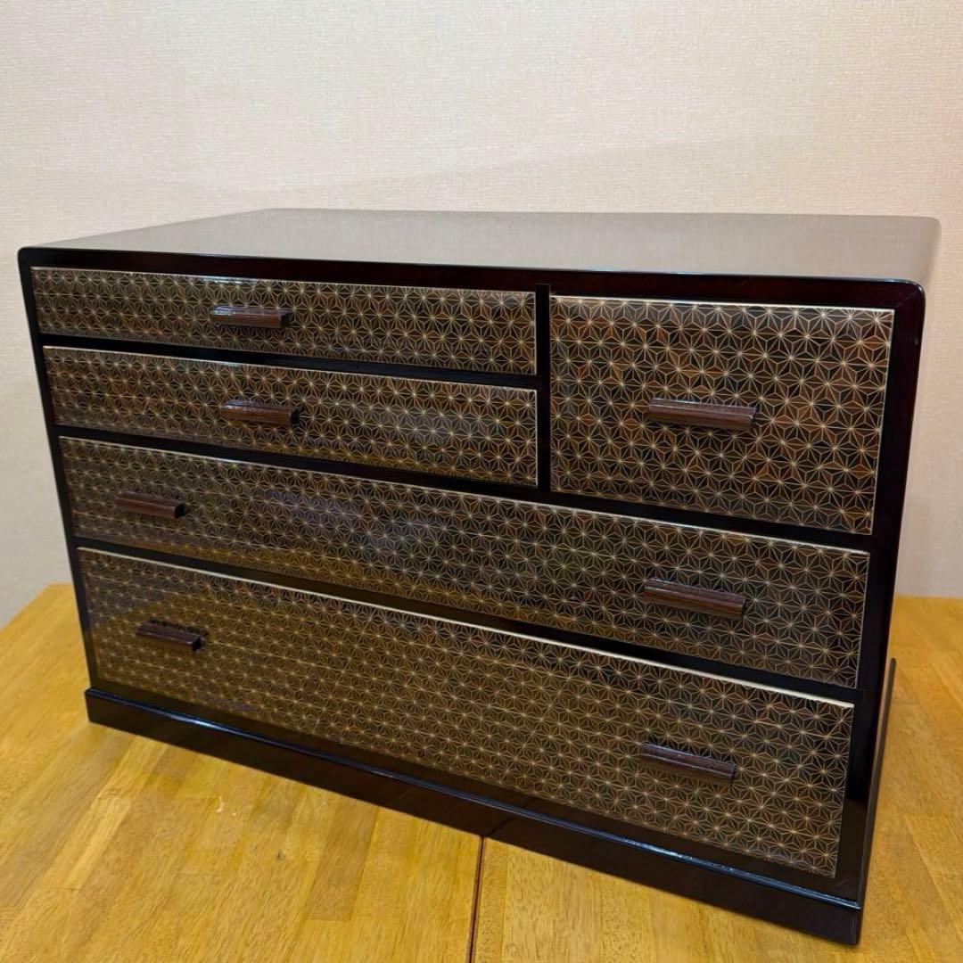 寄木細工 チェスト 小箪笥 箱根 伝統工芸 寄木家具 麻の葉文様 YOSEGI