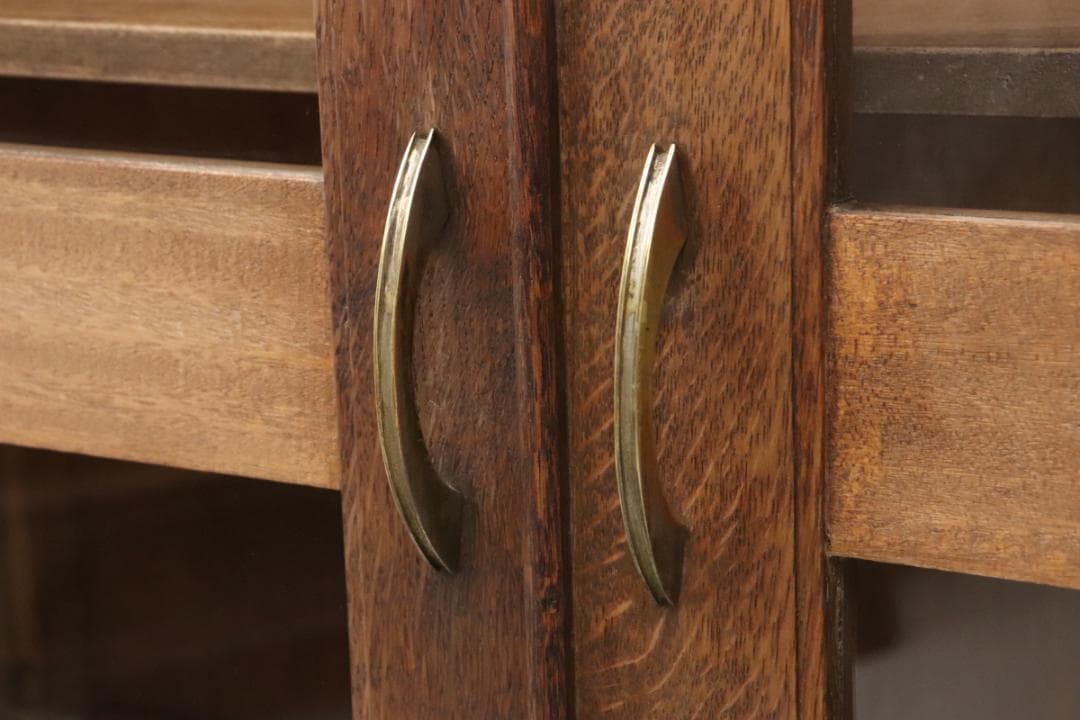 ※いのうえ レトロ オーク材 本箱 食器棚 書庫 戸棚 収納 キャビネット