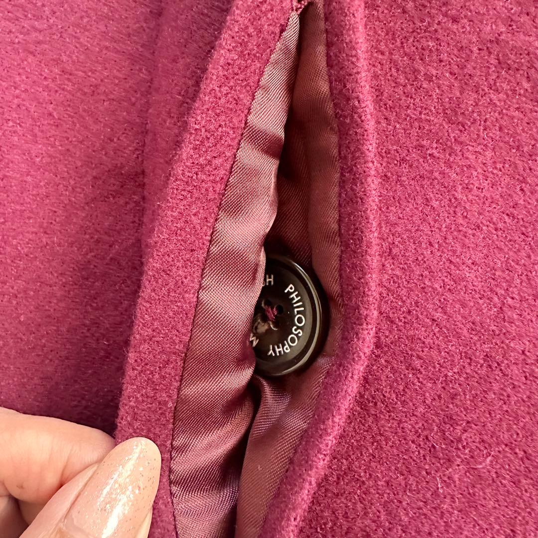 【着用2回】マッキントッシュフィロソフィー　ケープコート　ポンチョ　ボルドー38