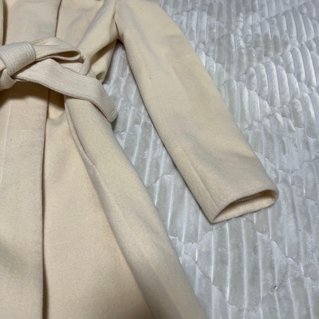 【a3880】エフデ 新品 フォックスファーアンゴラコート ベージュ M