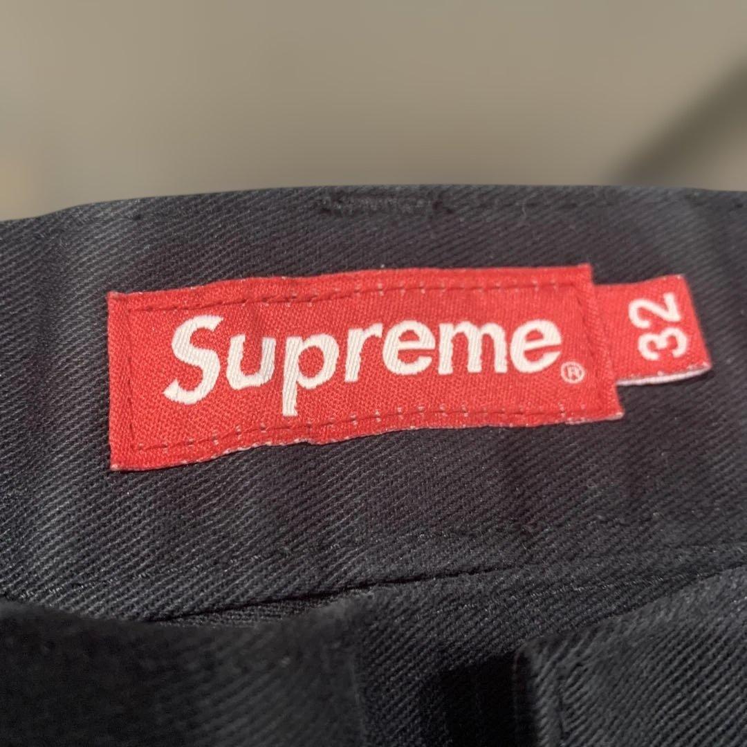 【s.t531】Supreme 黒 ワークパンツ　サイズ32