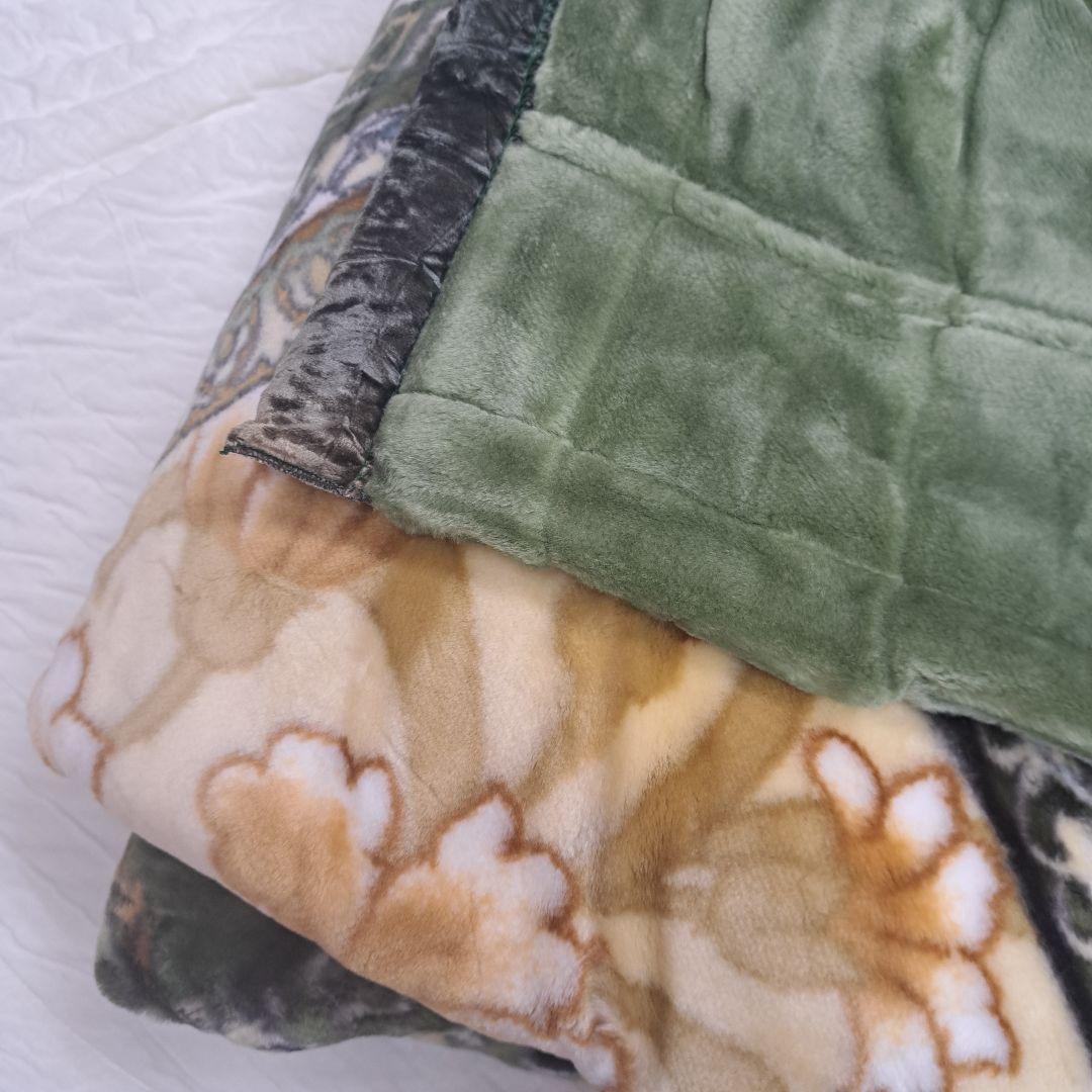 新品 2枚合わせ毛布 シングル ブランケット アクリル毛布 ハイボリューム