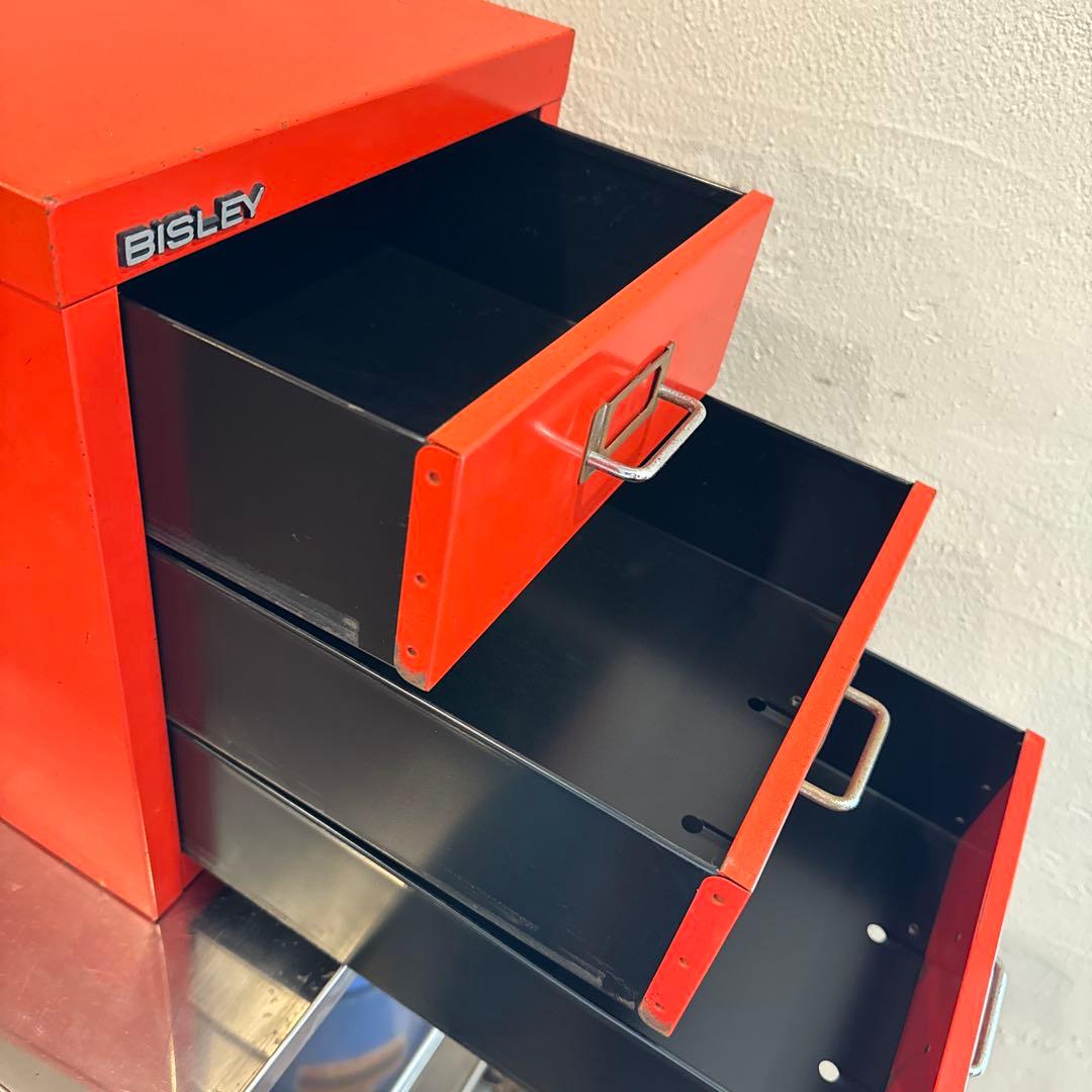 BISLEY BASIC スチールキャビネット 3段 レッド