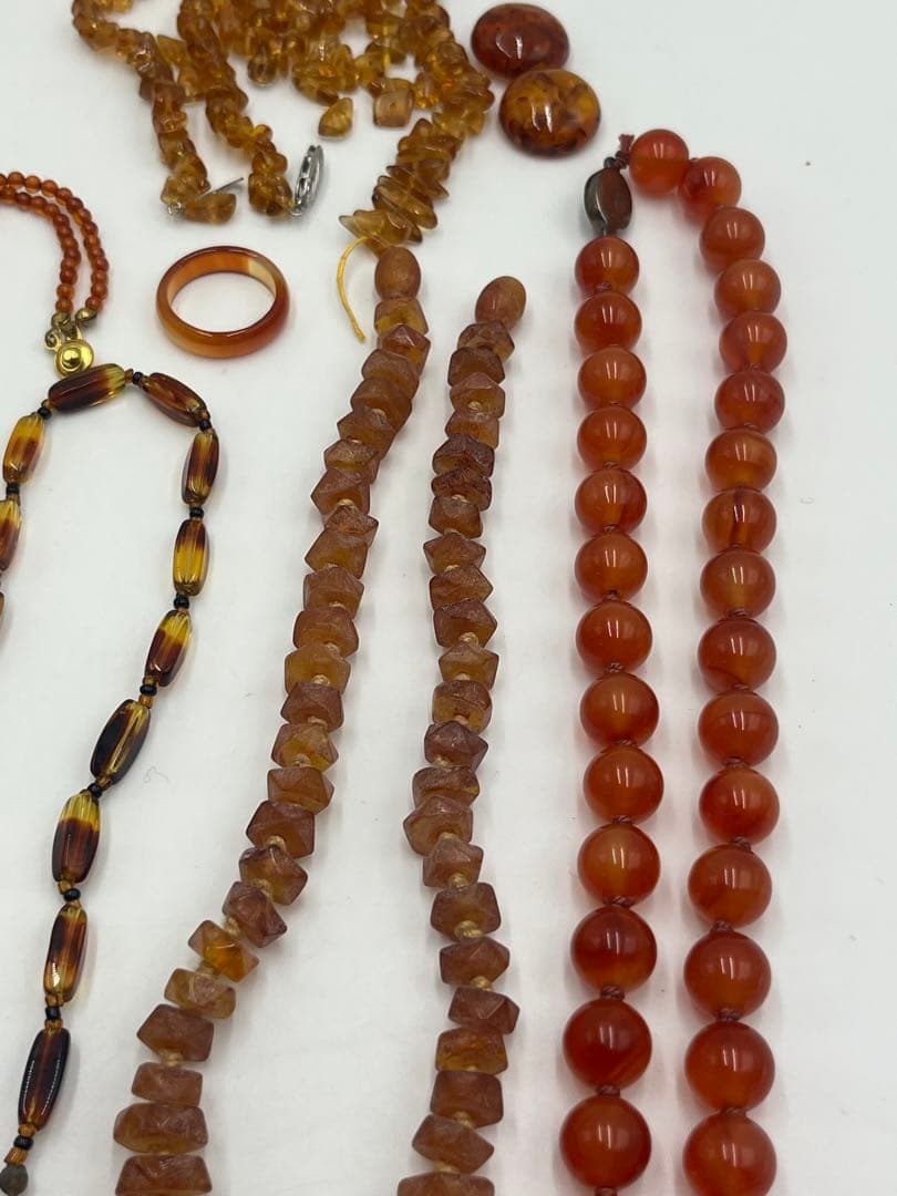 鼈甲？　琥珀？　アクセサリー　シルバー　ジャンク　まとめ売り　総重量約410g