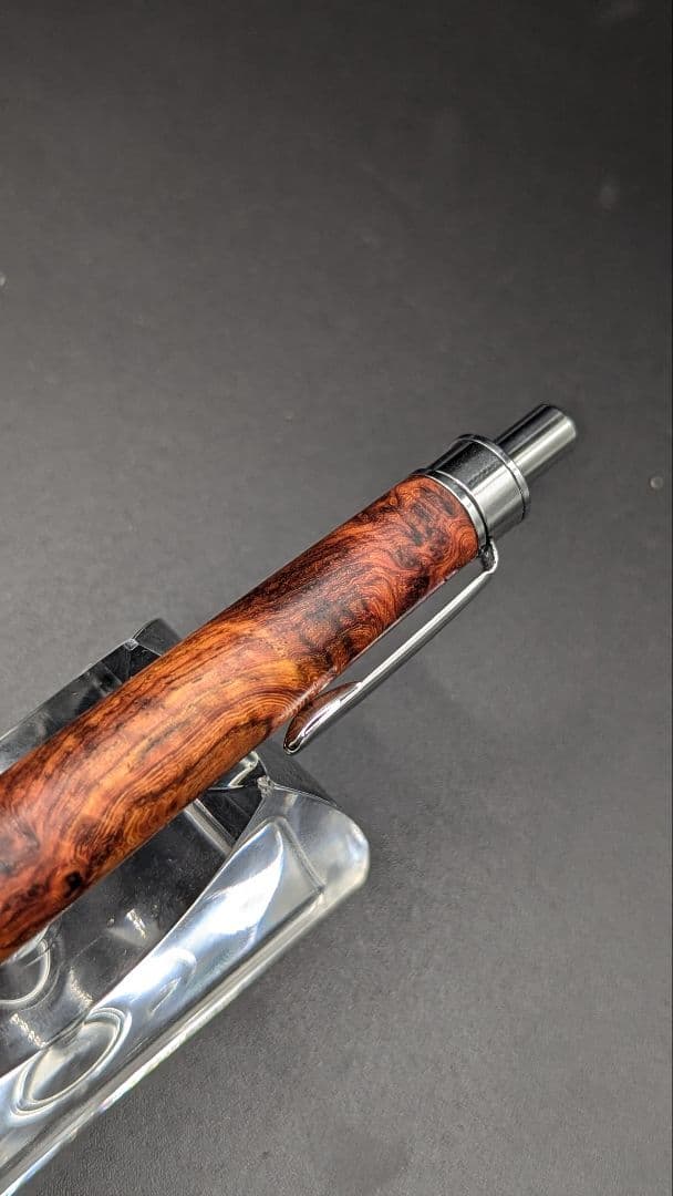 209ペン工房翌檜　サイアミーズローズウッド　瘤杢　木軸シャーペン　ボールペン