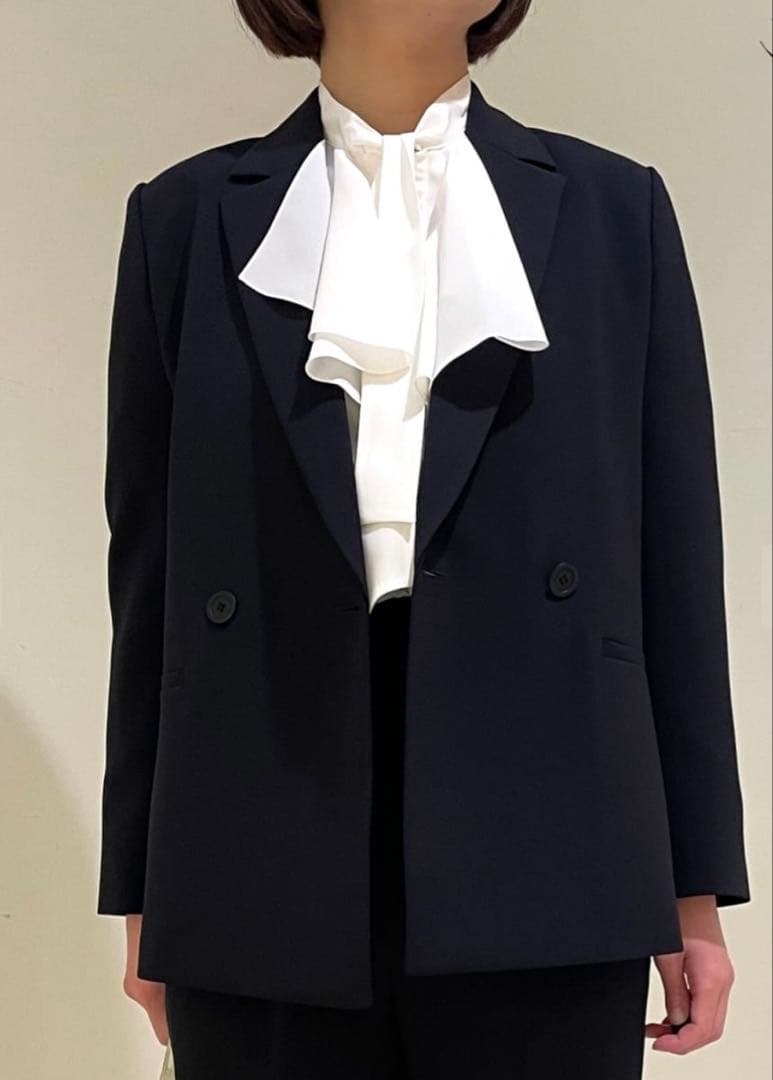 トゥモローランド ボールジィ クリアデシン フリルボウタイブラウス ホワイト