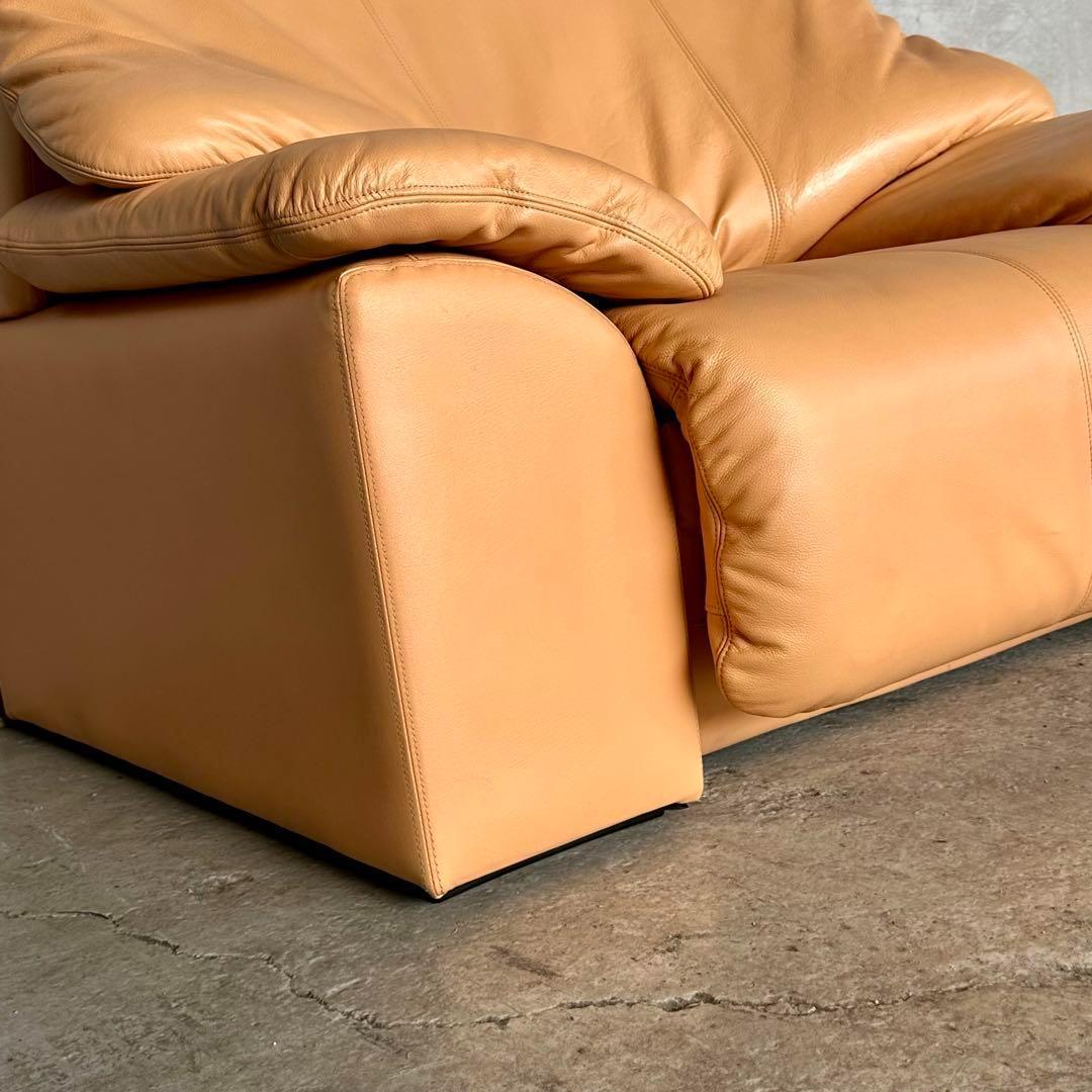 マルニ木工 maruni レザーソファ 1P✦ベージュ 本革 リラックスチェア