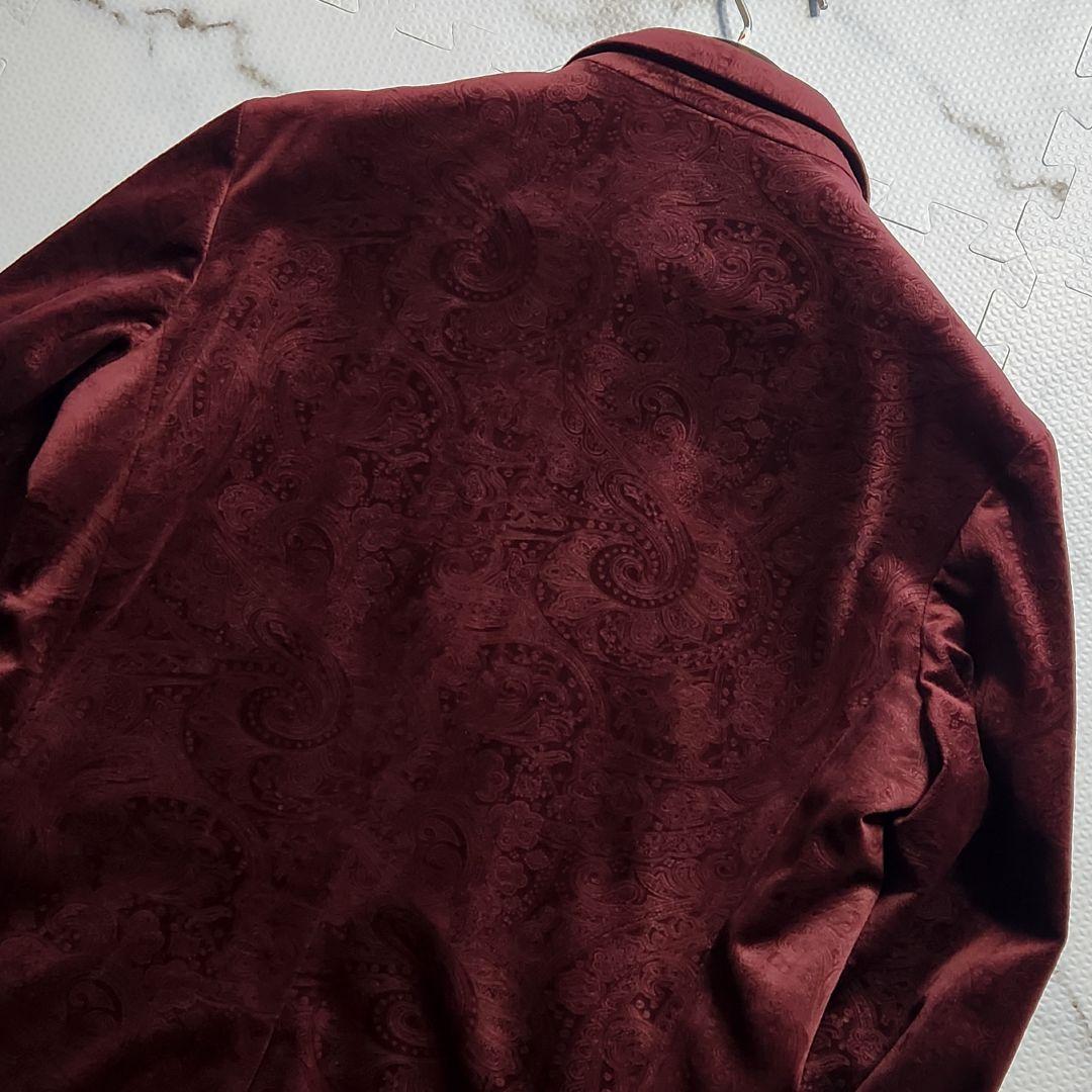 超希少✨XL Tenoras スーツ 3ピース ペイズリー総柄 ベロア ボルドー