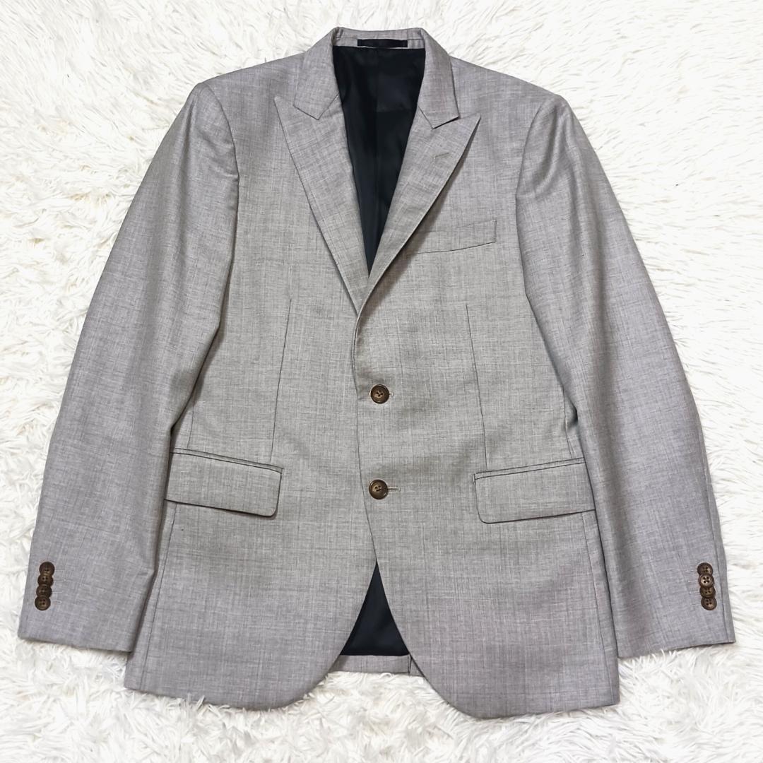 高級生地✨　銀座グローバルスタイル　スーツ　セットアップ　3ピース　グレー　S