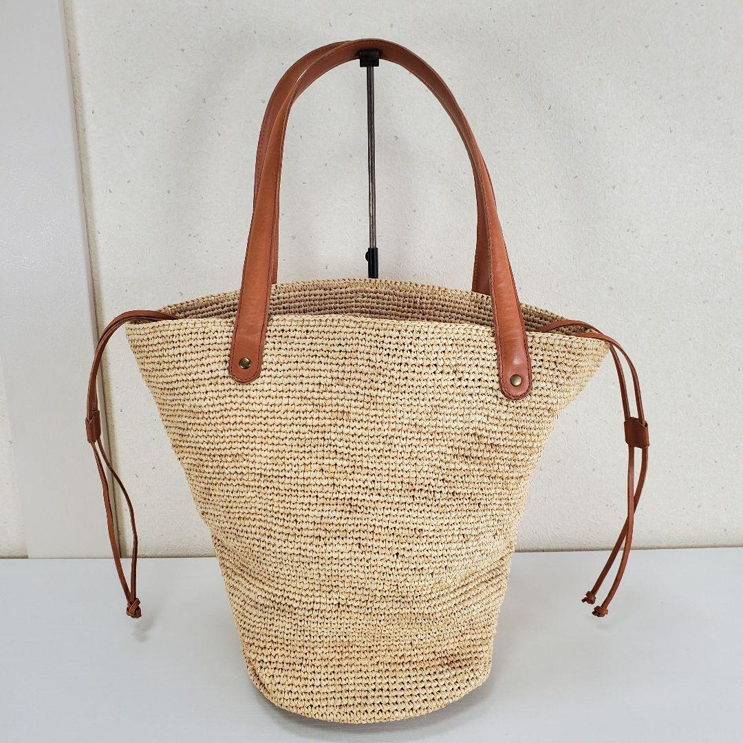 HELEN KAMINSKI ヘレンカミンスキー バケツ型 ラフィアトートバッグ