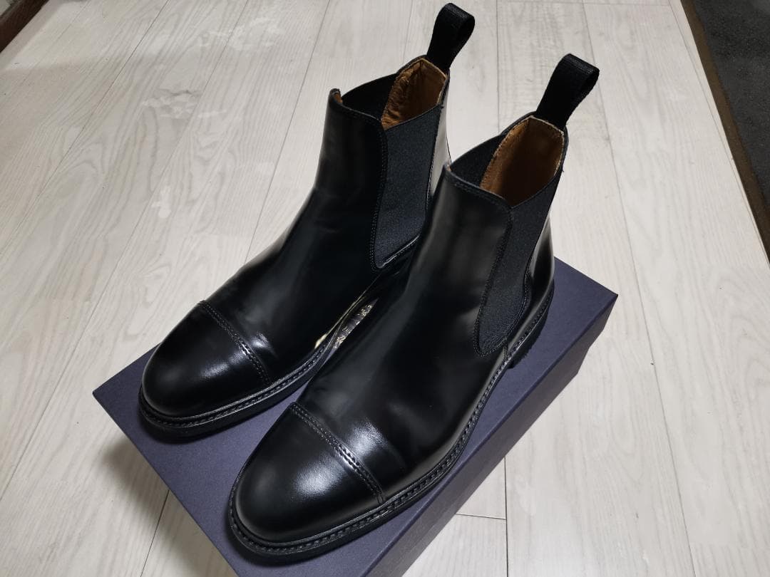 Berwick1707 サイドゴアブーツ 632ROMLBK ブラック UK8