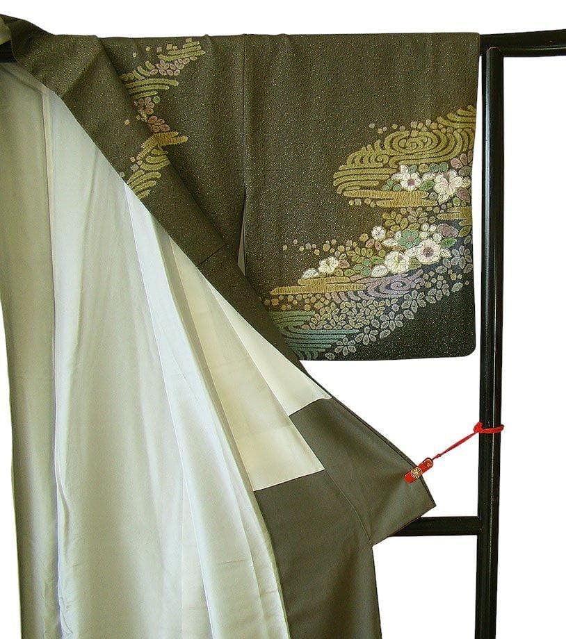 秀逸品 縮緬地 金通し地 おぼろ染 訪問着 正絹 HH2111ruemiko様専